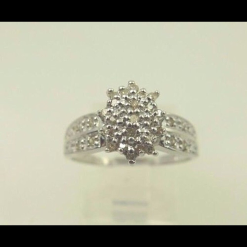 10k White Gold Women's Diamond Cluster Ring  SALE!